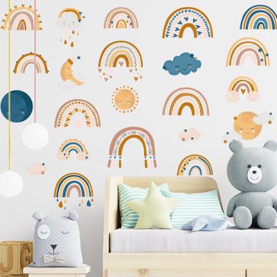 China Self-adhesion Rainbow Wall Stickers For Kids Rooms Nordic Bohemia Style Decorative Sticker Kids Wall Stickers Babies Decoration Room for sale