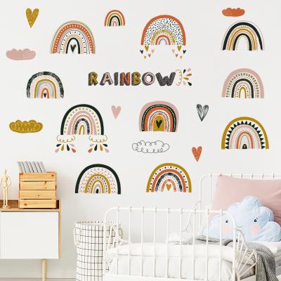 China Self-adhesive Boho Rainbow Wall Decals Wall Stickers Wallpaper Kids Nursery Girls Kids Waterproof Bedroom Baby's Room Home Decor for sale