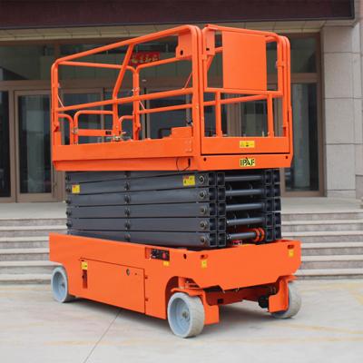 China Hotels Self Propelled Hydraulic Towable Pallet Airplane Mobile Diversion Scissor Lift 300kg for sale