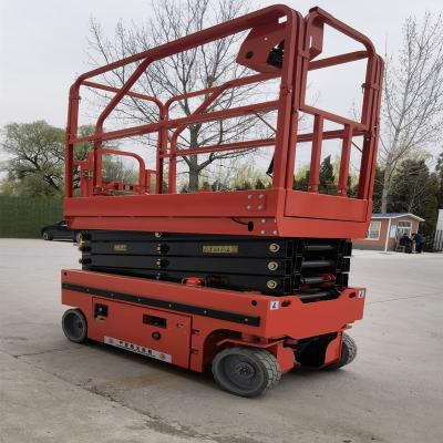 China Mobile hotels scissor lift maintenance lift locomotive can walk and lift remote control platform car for sale