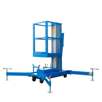 China Hotels 4M 6M 8M 10m Push around manlift aluminum alloy lift single tow mast for sale