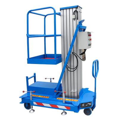 China Aluminum Telescopic Mechanism Man Lift Vertical Hydraulic Lift Double Mast for sale