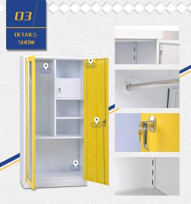 China Modern metal storage cabinet clothes wardrobe almirah de godrej design with price in wardrobe locker steel cabinets and bedroom furniture for sale