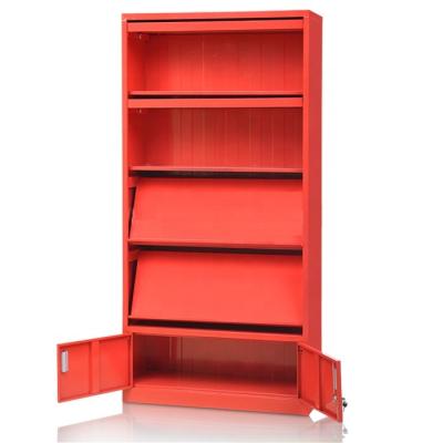 China Modern Filing Cabinet Magazine Rack School Library Furniture Book Shelves Display Racks Office Furniture Metal Steel Filing Cabinet for sale