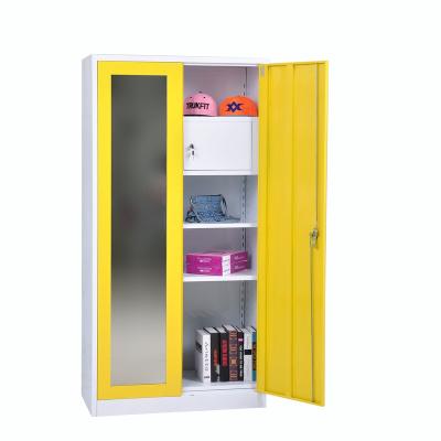 China Foldable Storage Cabinet Furniture Two Door Steel Wardrobe Inside Indian Design Storage Cabinet Wardrobe for sale