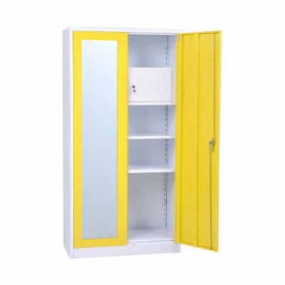 China Foldable steel wardrobe almirah designs/bedroom/Indian wardrobe design metal wardrobe clothes cabinet for sale