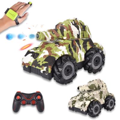 China Fire Gel Balls Factory Wholesale Rechargeable 2.4g Radio Control Car 360 Spinning Water Gel Beads Stunt Gesture Control Rc Tank Toy for sale