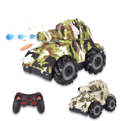 China Fire Gel Balls OEM Manufacturer Light Sound 360 Spin Drift 2.4G Side Radio Control Toy Kar Shoot Gel Balls Stunt RC Tank for sale