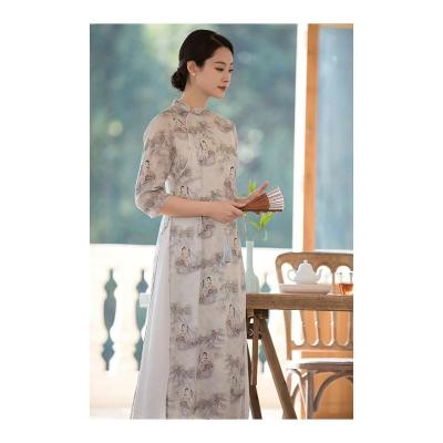 China Summer Chinese Style Outdoor Elegant Women's Casual Cheongsam Dress M /L/XL/XXL for sale