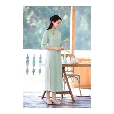 China Good Quality Long Style Girls Slim Cheongsam Chinese Ladies Stretching Dresses M /L/XL/XXL for sale