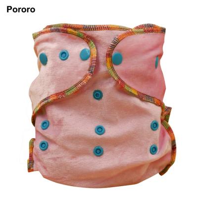 China Printed Pororo Bamboo Velvet Baby Cloth Washable Diaper Fitted Cloth Diaper for sale