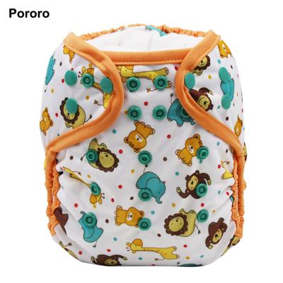 China Printed Reusable Pororo Cloth Diaper Covers Colorful Piping Instant Row Cover for sale