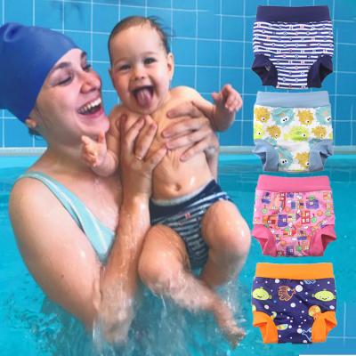 China Baby Waist Elastic Waist Isolation Urine Keeper Reusable Swimming Diapers Printed Swimming Pants for sale