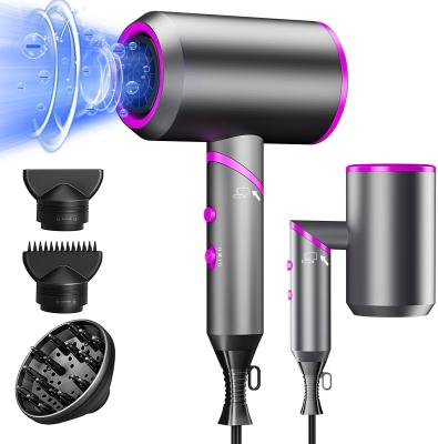 China 2021 2000W Powerful Collapsible Ion Hair Dryer Hot And Airbrush Salon Portable Negative Cold Hair Dryer for sale