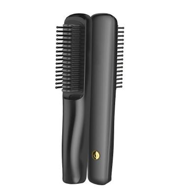 China Safety Mini Portable Cordless USB Negative Ironic Rechargeable Hair Straightener Sweep Fast Heating Straightening Comb for sale