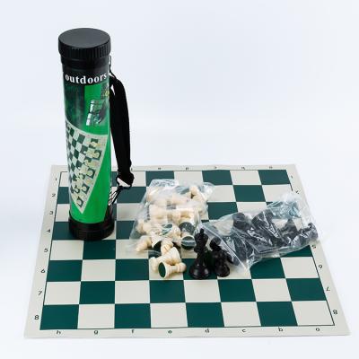 China Best Selling Environmental Wholesale Cylindrical Chess Special Design White And Green Plastic Chess for sale