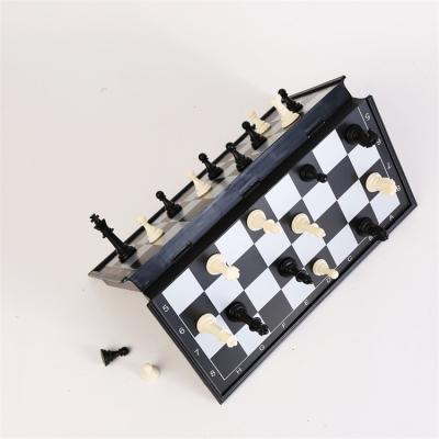 China Environmental Wooden Checkers Rectangle Shape Indoor Folding Magnetic Travel Chess Board Game Set for sale