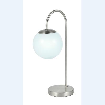 China Modern Fancy Shape Design Iron Table Lamp Modern Glass Bedside Lamp for sale