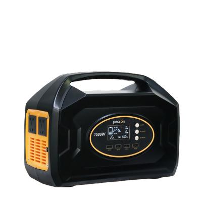 China Pecron S1500 110V/1500W Portable Outdoor Power Station 1500W Solar Generator Cordless AC Outlet 12V DC Charging Cigar QC3.0 for sale