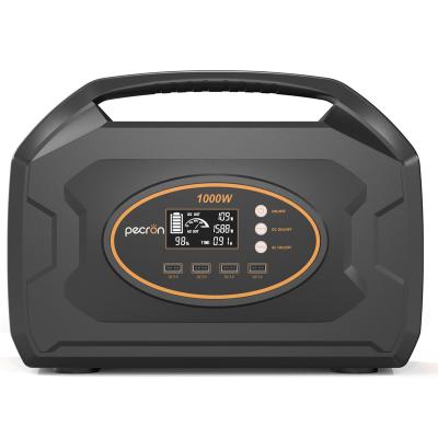 China Type C Pecron S1000 1000W Portable Power Station, 1028Wh Solar Generator, 1000 Watt Pure-sine Wave, AC Outlet, DC 12V Cigar, QC3.0 for sale