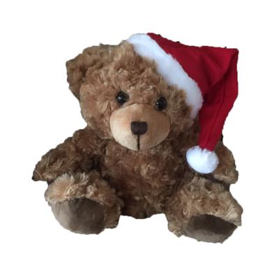 China Promotional Custom Plush Christmas Logo Plush Toy Teddy Bear With Hats for sale