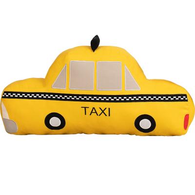 China Glow in the Dark Yellow Taxi Shaped Pillow Glow in the Dark Plush Toys for Kids Car Cushion for Boy's Room Decoration for sale