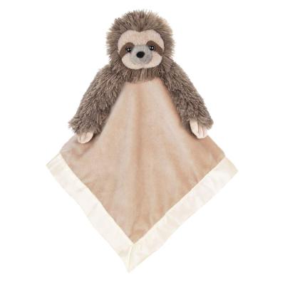 China Lovely Plush Sloth Doll Animal Head Cute Fluffy Fluffy Stuffed Comforter Blanket For Baby for sale