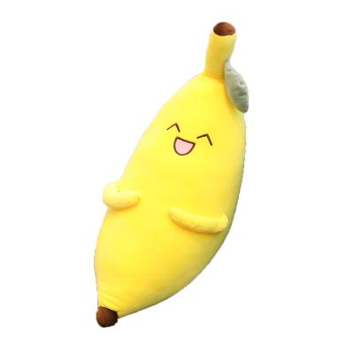 China Funny Smiling Banana Plush Stuffed Yellow Plush Toys Banana Pillow For Room Decoration for sale