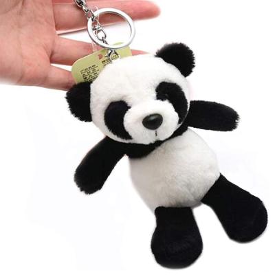 China Promotional Stuffed Kawaii Plush Panda Keychain Plush Toys Cute Panda Key Ring To Attach To A Girl's Bag for sale