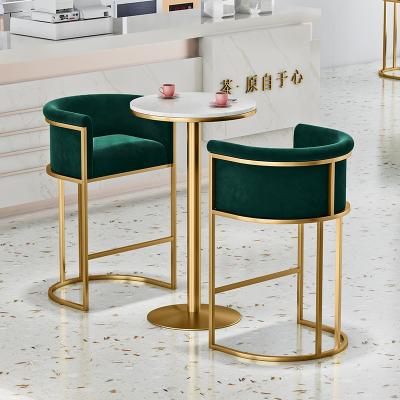 China Nordic celebrity net wall table and chair luxury glamorous home living room bar stools with back rest for sale