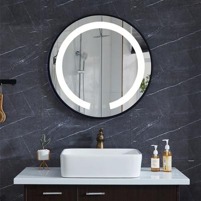 China Wall Mounted Magnifying Round Smart LED Backlit Bathroom Mirror Furniture for sale