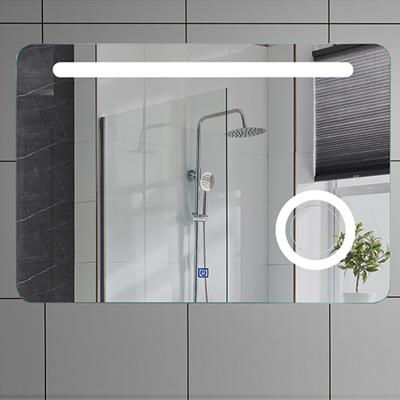 China Vanity Illuminated Smart Magnifying Wall Mounted Bath Led Welded-Frame Lighted Large Glass Mirror For Project for sale