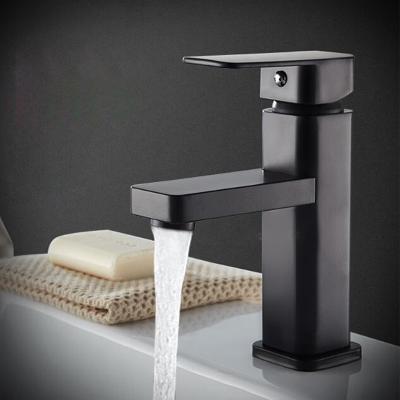 China New Design Fancy Bathroom Sink Faucet Bathroom Sink Faucet Basin Mixer Taps Hand Wash Mixing Black Single Handle Faucet Gb Metered Single Hole for sale