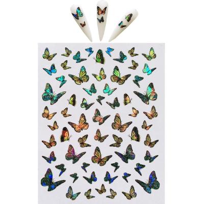 China Easy Apply 3D Decal Butterfly Gel Nail Art Adhesive Sticker for sale