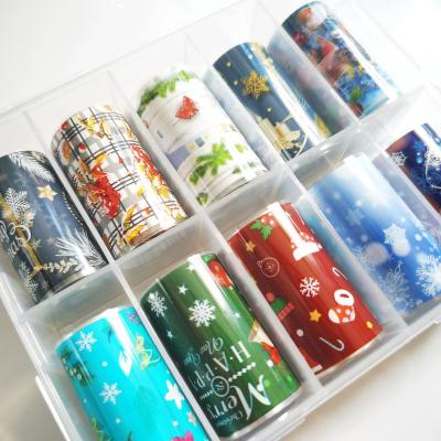 China Easy Apply Designer Wholesale Christmas Nail Art Sticker Transfer Paper Nail Foil for sale