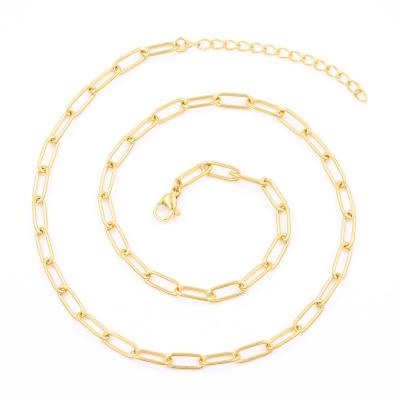 China New Arrival CLASSIC Gold Plated Jewelry Tasty Link Chain Paperclip Necklace For Women Fashion Necklace Chain for sale