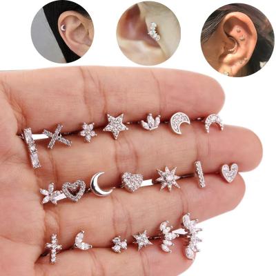 China CLASSIC ready to ship silver stainless steel jewelry grinder perforations cartilage earrings for sale