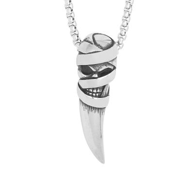 China Hot Selling FASHIONABLE and High Quality Stainless Steel Wolf Tooth Skull Pendant European and American Hip Hop Men's Retro Styles for sale