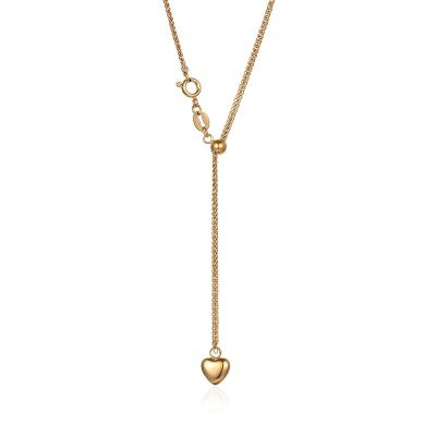 China CLASSIC High Quality Minimalist Design Y Shape Tasty Stainless Steel Gold Plated Heart Drop Lasso Necklace Collar Necklace for sale