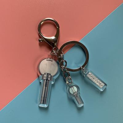 China KPOP ENHYPEN Key Chain Environmental Friendly Acrylic Light Stick Shaped Ring Key Holder Fashionable Bag Fans Gift Kpop Key Accessory Goods L113 for sale