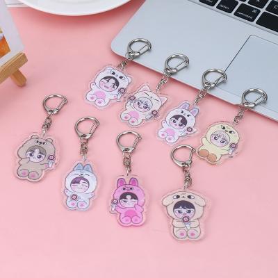 China Wholesale KPOP Kids SKZOO Acrylic Key Chain Misplaced Key Chain Environmental Friendly Cartoon Ring Straykids Fans Gift Bag KPOP Accessory Goods L178 for sale