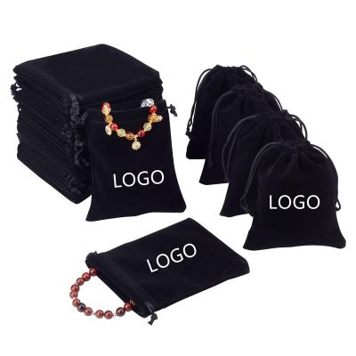 China Luxury High Quality Odm Suede Velvet Jewelry Packaging Pouch Drawstring Bag Small Promotion OEM Microfiber For Necklace Rings Bracelet for sale