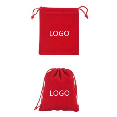 China New Design Promotional Small Dust Velvet Jewelry Promotional Luxury Drawstring Pouch Packaging Bag And Box With Logo for sale