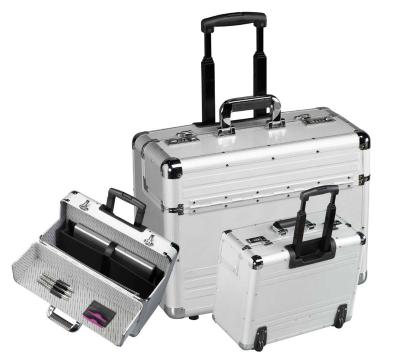 China Universal Aluminum Pilot Packing Box Case With Trolley for sale