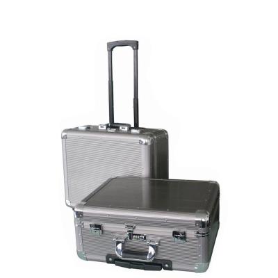 China High Quality Handle Customized Size Flying Trolley Aluminum Carrying Case With Wheels for sale