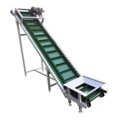 China Factory Heat Resistant Custom Motor Green PVC With Partition Skirt Walls Hopper Slope PVC Belt Conveyor for sale