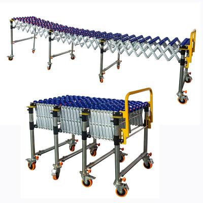 China China Manufacturer Heat Resistant Industrial Load Unloading Flexible Skid Wheel Telescopic Conveyor Belt for sale