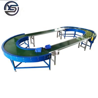 China Customized Heat Resistant Circular Belt Conveyor Assembly Line Curved Modular Belt Conveyor Assembly Line for sale