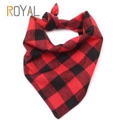 China Double Plaid Viable Dog Cloth Cotton Scarf Pet Scarf Pet Bandana Mascotas Accesorios for sale