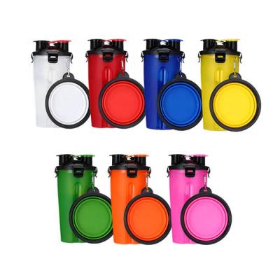 China Wholesale Viable Portable Walking Dog Equipment Travel Collapsible Collapsible Water Bottle With And Mountaineering Hook Bowl for sale